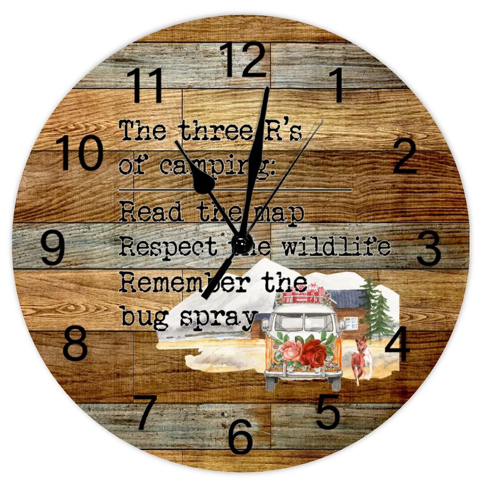 Horloge murale rustique vintage camping le cadeau ideal de voyage