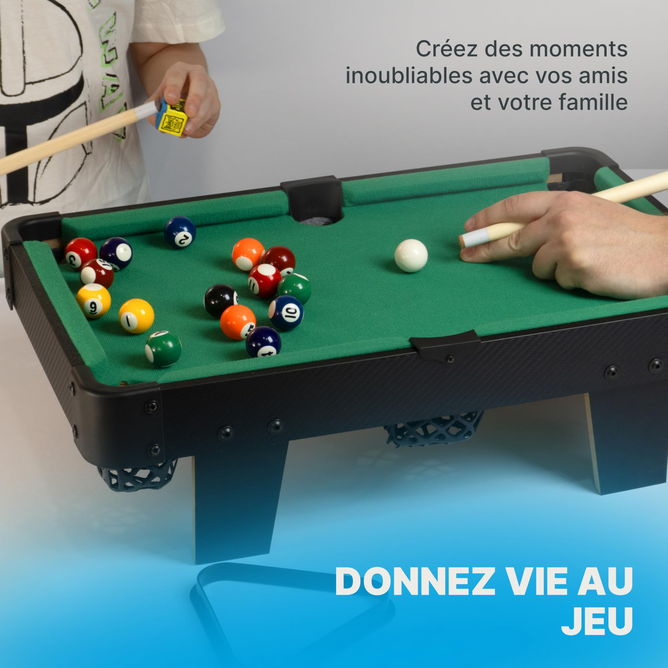 Table De Jeu – Mini Table De Billard de 50 cm, Petite Tables de Pool pour Soirées Jeux en Famille – Assemblage Simple Requis