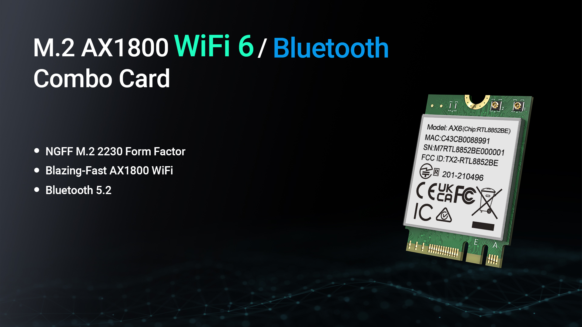 Amazon.com: BrosTrend WiFi 6 Card for Laptop, Dual Band 1800Mbps M