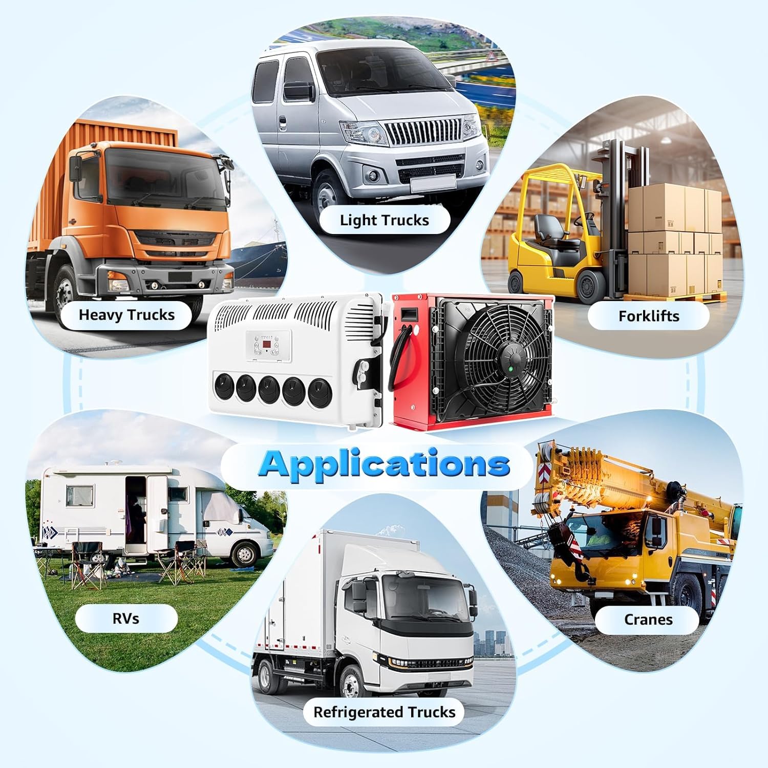 12V Air Conditioner, Split Type 11000 BTU Truck Cab Air Conditioner for Semi Trucks Bus Caravan, AC Unit Electric Mini Split Cooling Rapidly RV Air Conditioners