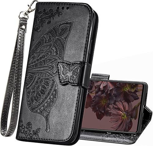 Funda tipo cartera para Google Pixel 7 Pro, funda protectora de piel sintética con tapa para teléfono, correa para muñeca, ranuras para tarjetas,