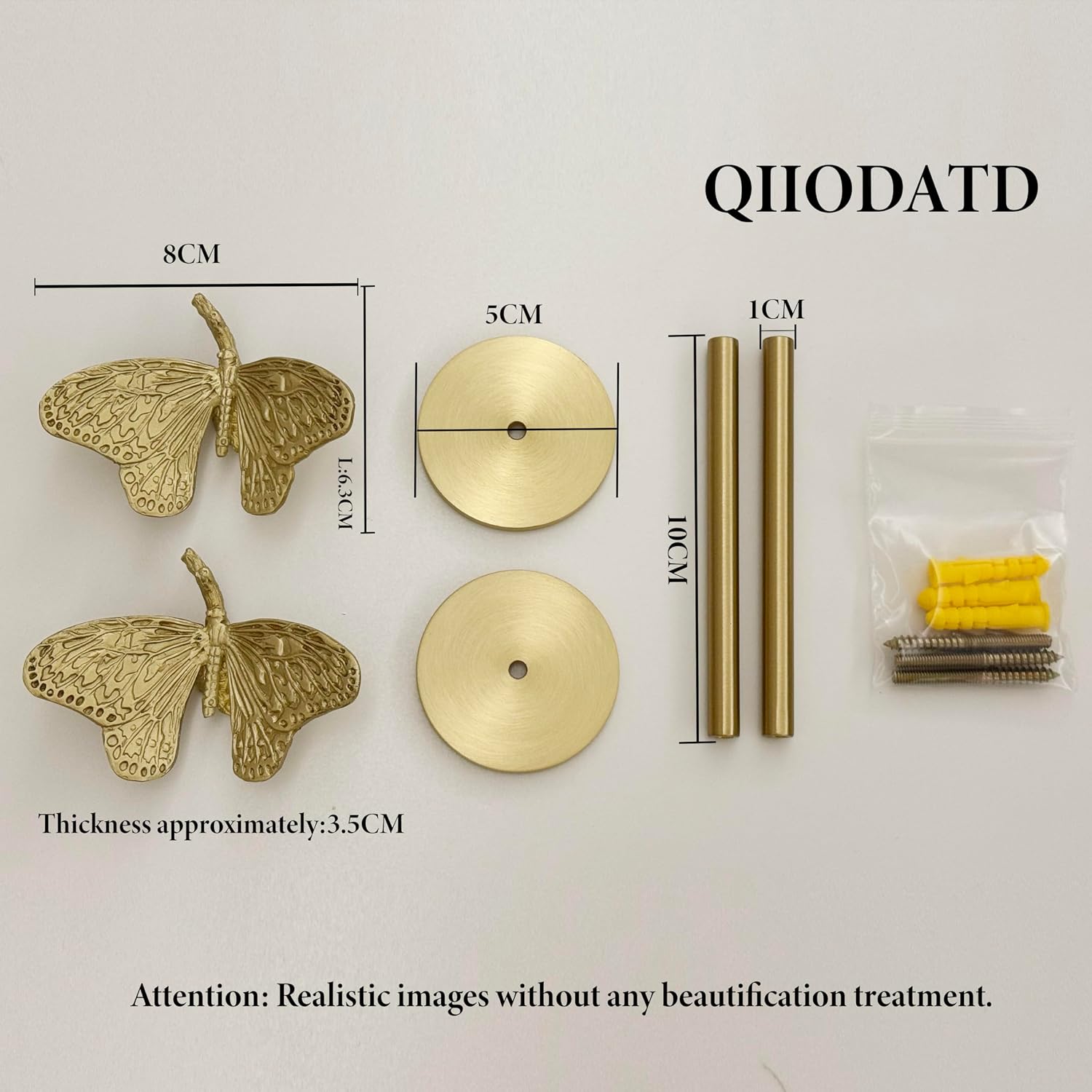 Brass Curtain Holdbacks (2 Pack) Gold Curtain Tieback Curtain Holders Backs Wall Hooks Pull Backs for Wall Mounted Home Decoration (Butterfly) image 2