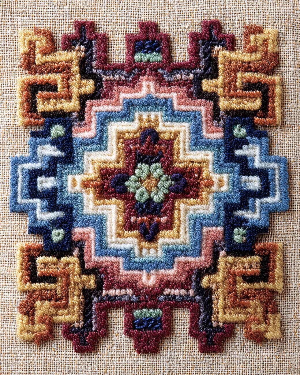 Henypt DIY Latch Hook Rug Kits Retro Pattern 55x75cm