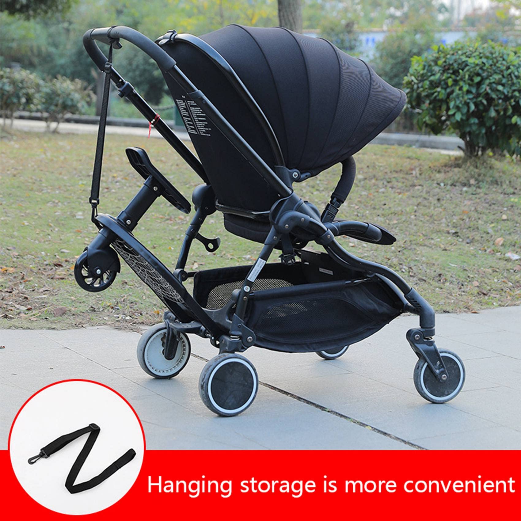 Tlilyy Cochecito de Carrito Ruedas Tablero para NiñOs Tablero de Ruedas Cochecito Soporte de Paseo en Placa Asiento Desmontable Azul