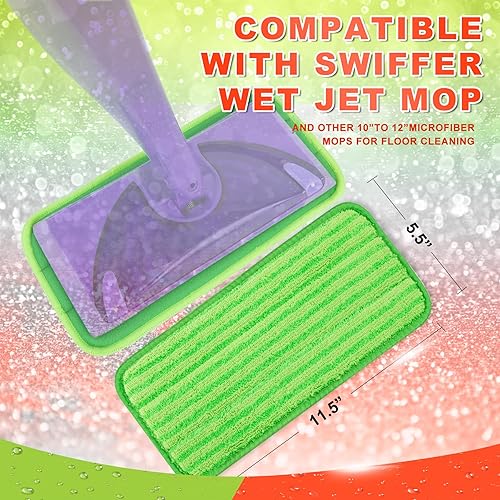 Miniatura 5 de DR DAPPER Almohadilla de fregona reutilizable compatible con mopa Swiffer WetJet, paquete de 4 almohadillas de repuesto de chorro húmedo,