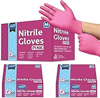 Vista 7 de Inspire Guantes desechables sin látex Guantes de nitrilo rosa para peluquería y uñas, guantes desechables de nitrilo esteticista