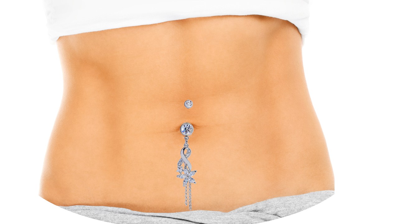 Amazon.com: Mutreso Belly Button Navel Ring Surgical Steel Crystal