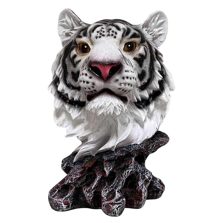 特大　オブジェ　置物 Amazon.com: White Tiger Bust Freestanding Tabletop Home