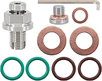 Vista 1 de M12.1-0.049 x 0.591 in Tapón de drenaje de aceite de gran tamaño, kit de reparación de rosca de bandeja de aceite autorroscante de acero inoxidable