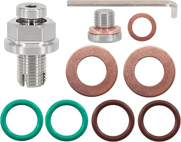 M12.1-1.25 x 15mm Oversize Piggyback Oil Drain Plug, Stainless Steel Self Tapping Oil Pan Thread Repair Kit
