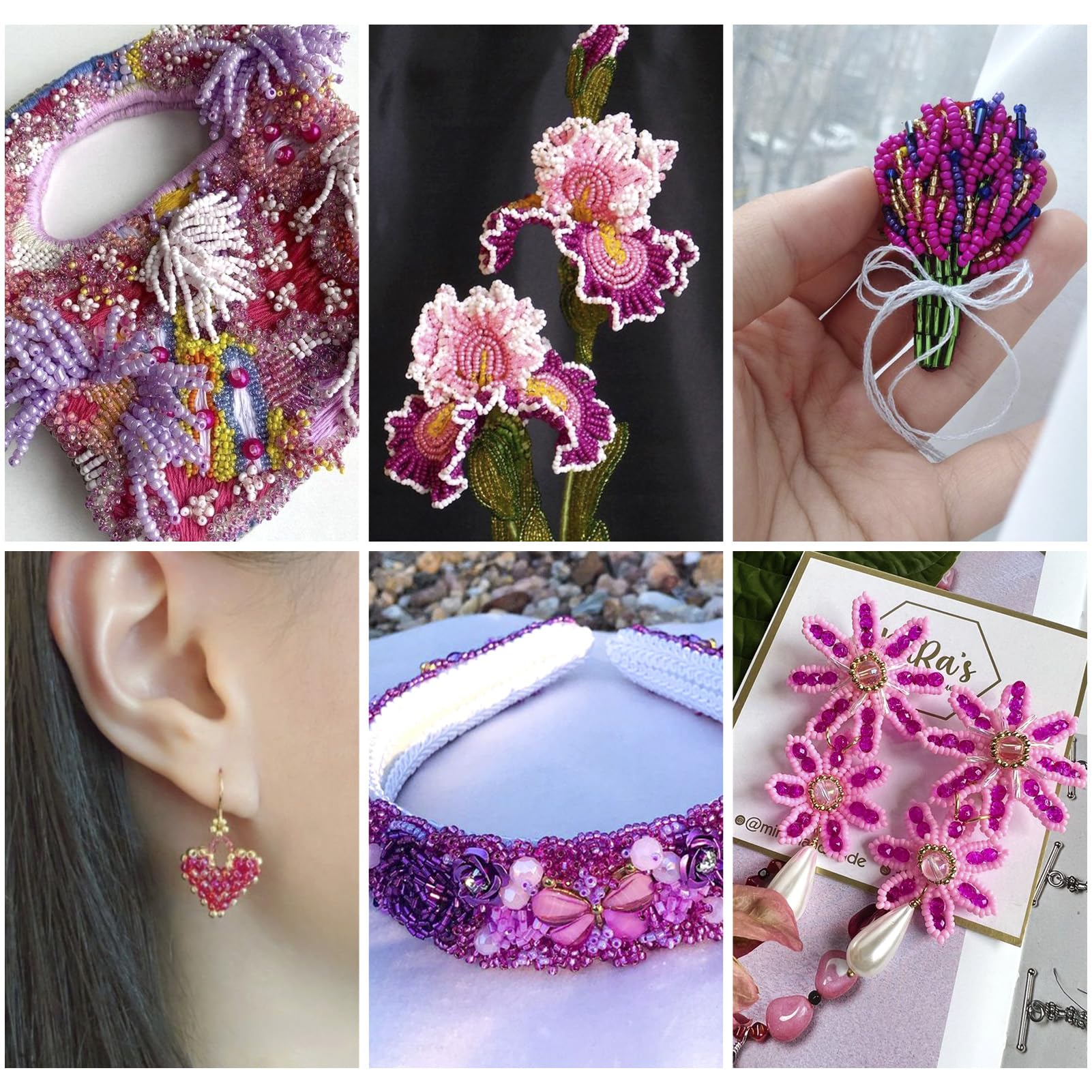 BB Beadthoven 100g Glass Seed Beads Kit - 2-4mm Purple Pink Assorted Beads For Jewelry Making - View #9
