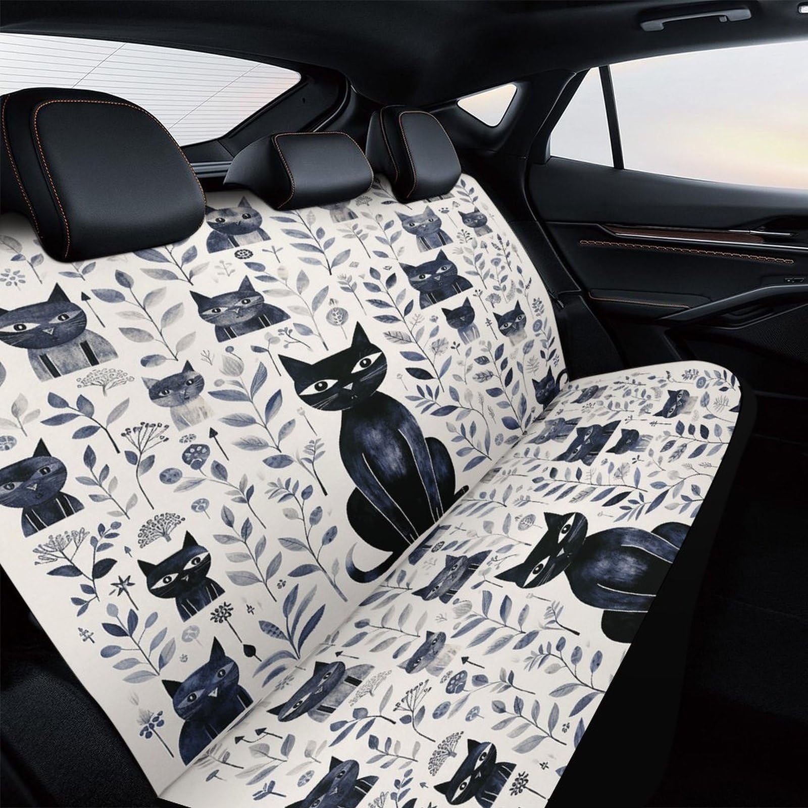Autositzbezug für Rückbank, einfache schwarze Katze, Autositzbezüge für Auto, LKW, Van, SUV, Hundeautositzbezug, universal, waschbar