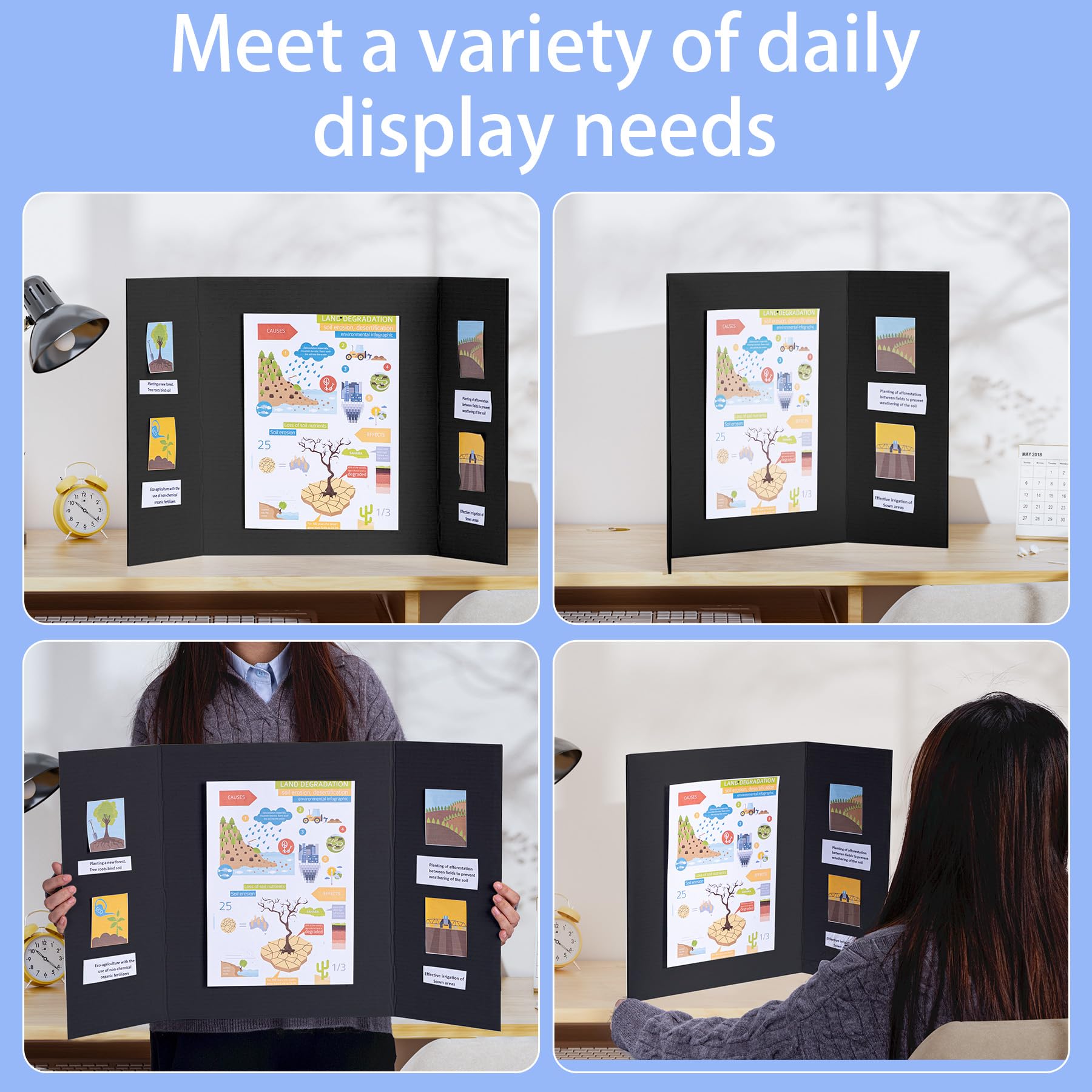 AKONEGE 12Pcs Medium Trifold Poster Board, 26