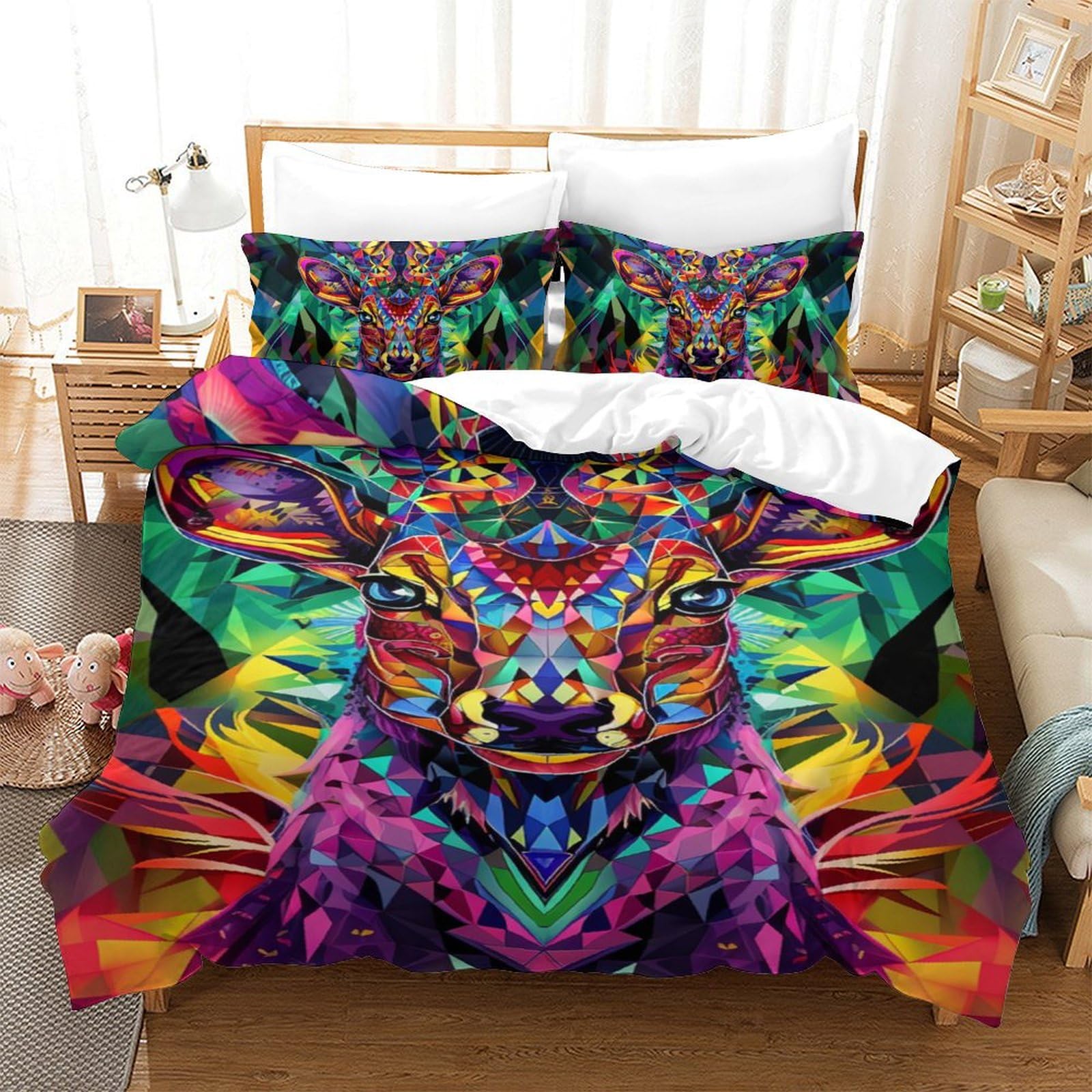 Housse de couette 140x200cm chèvre 3D hypoallergénique pour en finir avec la literie rêche