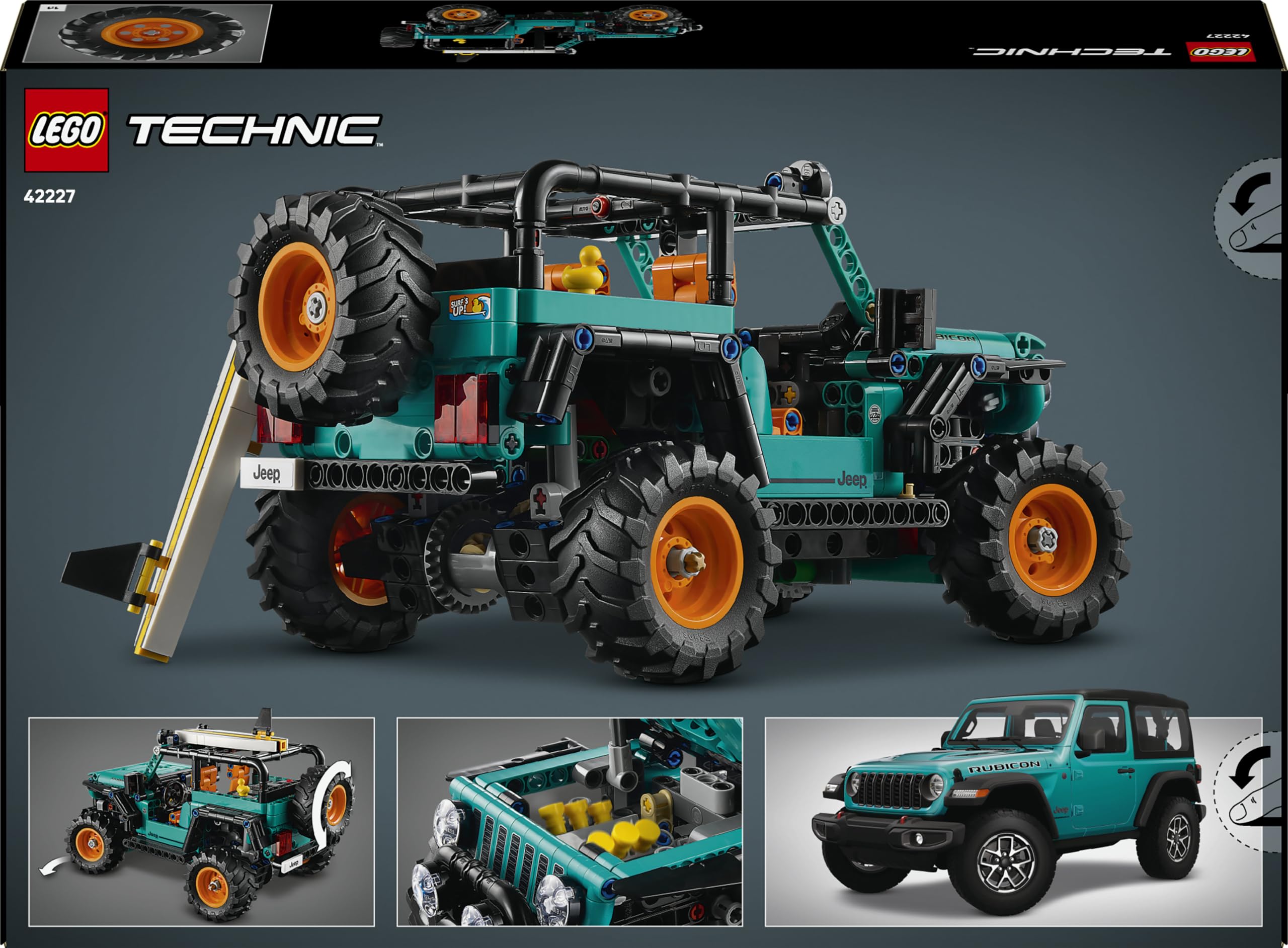 LEGO Technic SUV Jeep Wrangler Rubicon Giocattolo - Modello di Macchina Fuoristrada con Motore V6, Sterzo e Sospensioni - Idea Regalo STEM di Compleanno per Ragazzi da 10 Anni in su - 42227