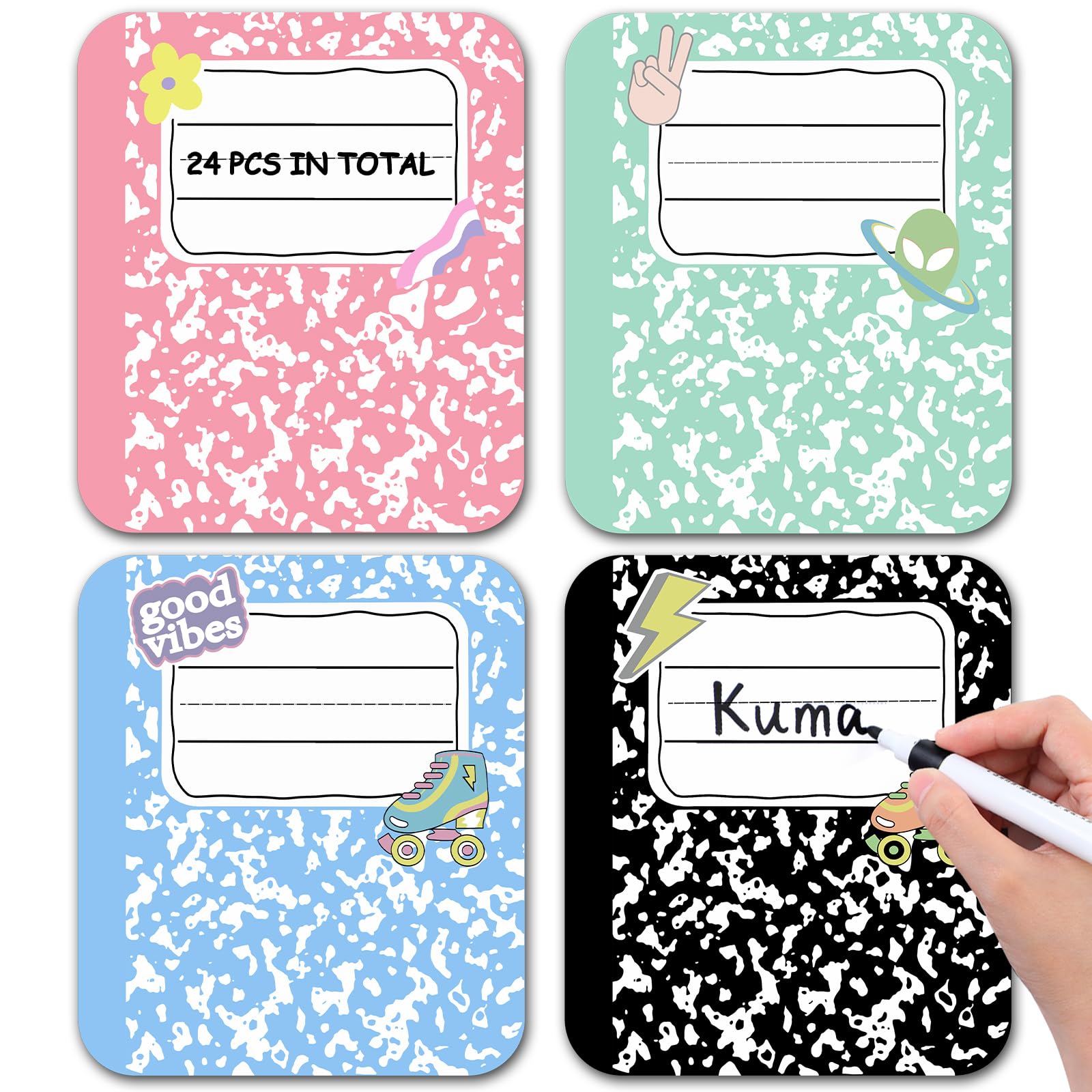 Photo 1 of 24 Pcs Cardboard Desk Name Tags 7 x 6 Inch Pastel Locker Name Tags