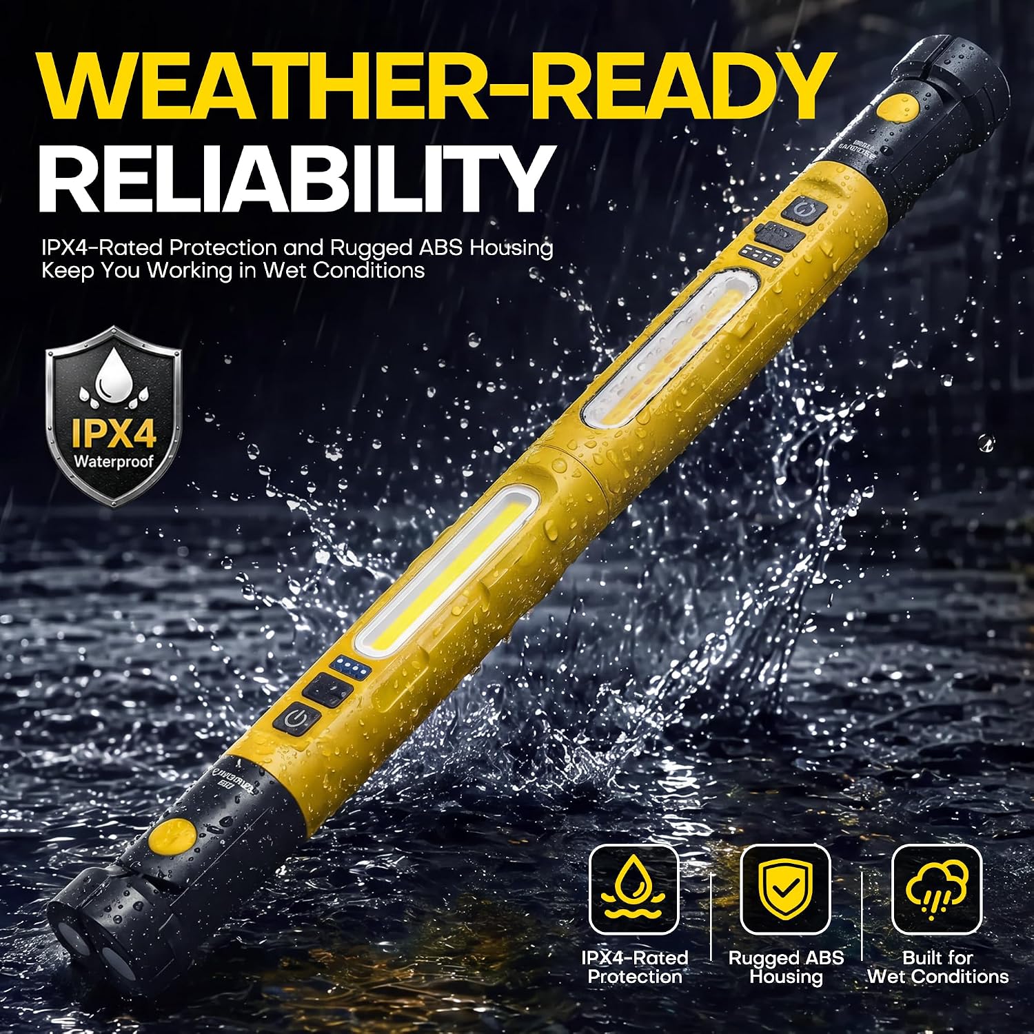 Magnetic Work Light with Detachable LED Light Bars,Hood Light for Mechanic | 2-in-1 rechargeable light with Magnetic Base,hook & Clamp,3000LM Under Hood Light for Car Repair, Garage, Workshop, Camping