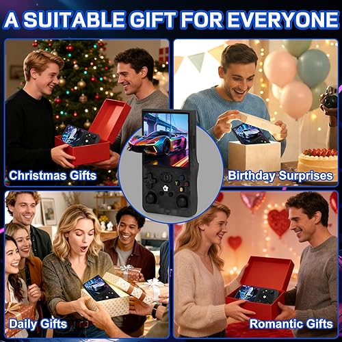 Miniatura 7 de R36MAX - Consola de juegos portátil – Compatible con más de 22000 juegos clásicos, tarjeta TF de 128 G, consola portátil con pantalla de 4.0 negro,