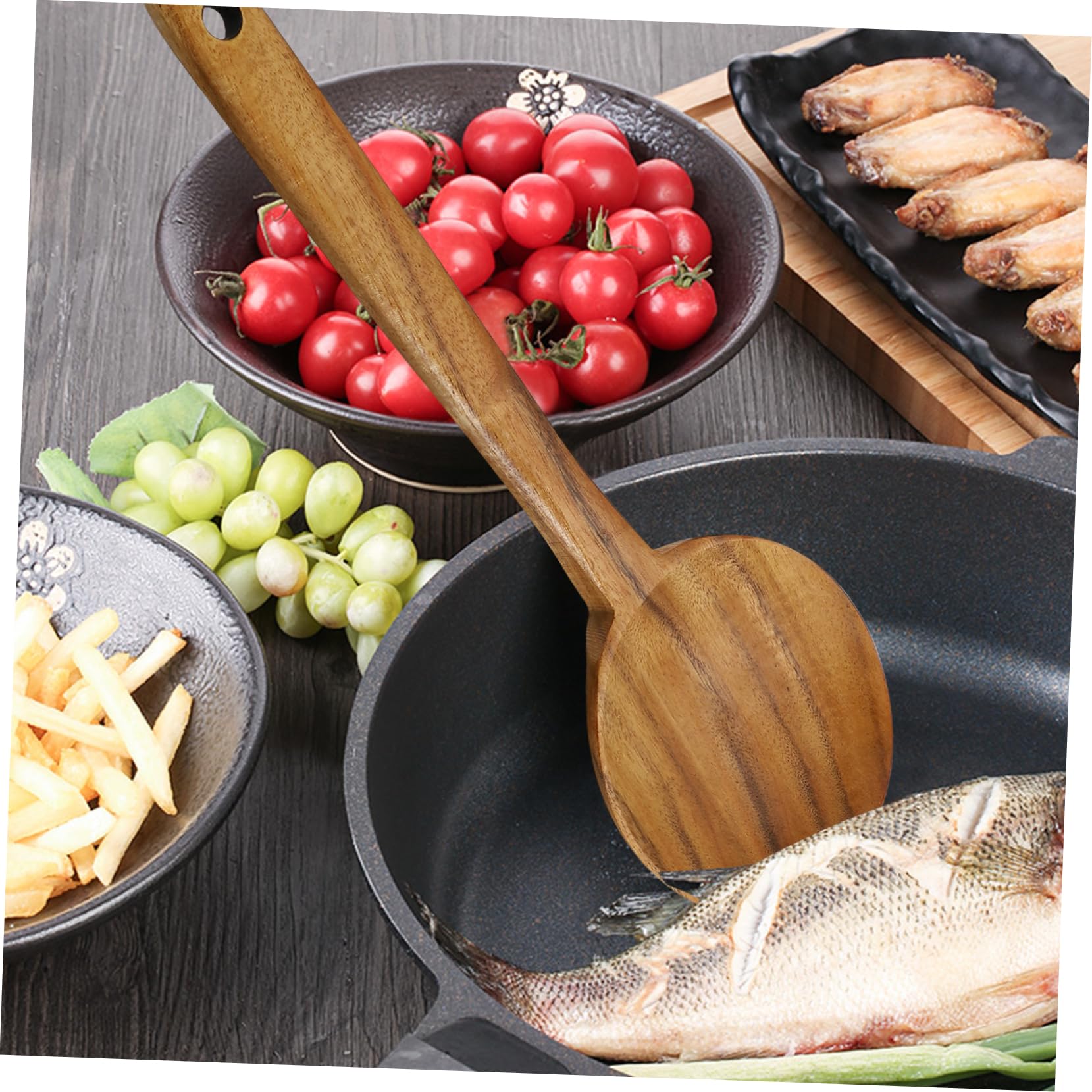 Cucchiai di Legno for Cucinare, Piccoli cucchiai da Cucina, Cucchiaio da zuppa in Legno, mestolo in Legno, Cucchiaio da Cucina, stoviglie in Legno robuste(29.6x10cm)