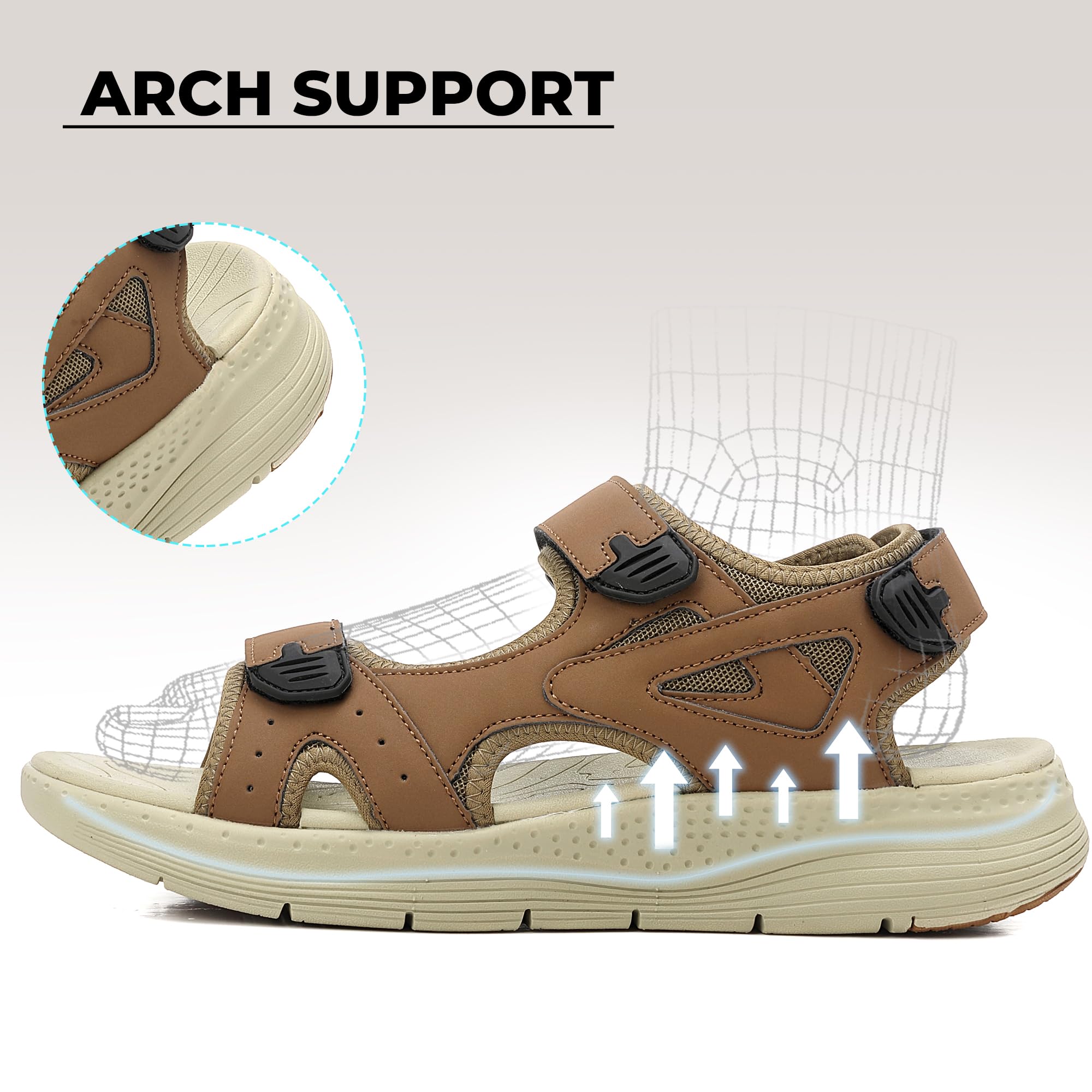 ARRIGO BELLO Sandali da Uomo Scarpe Estivi Punta Aperta Comodi e Leggere per Trekking, Spiaggia, Escursioni e Tempo Libero - Sandalo Sportivi con Suola Antiscivolo 41-46