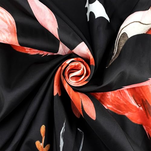 Miniatura 10 de Cortina de ducha azul con árbol de Navidad para baño, divertido patrón de dibujos animados y estrellas dulces sobre tela rosa con 12 ganchos, juego