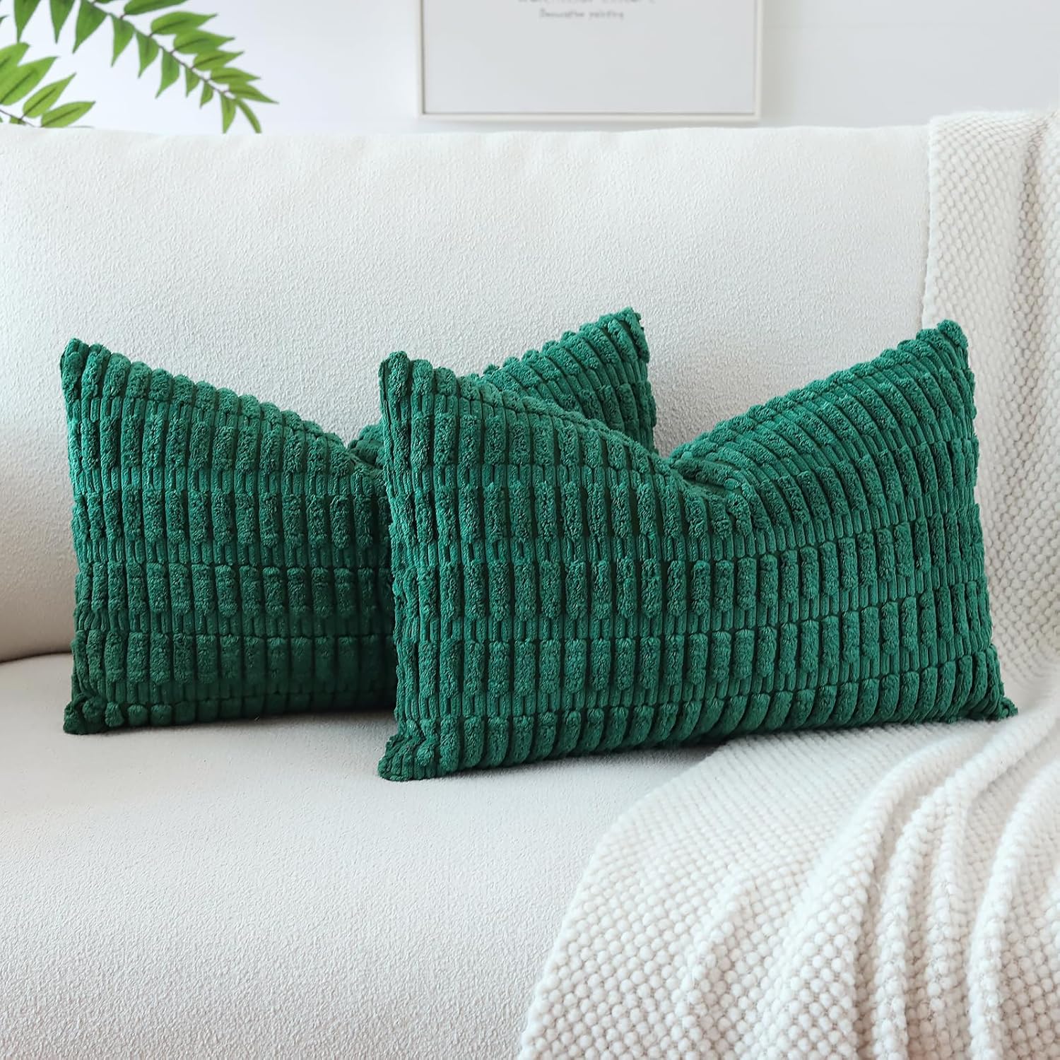 OTOSTAR Pack of 2 Soft Corduroy Decorative Throw Pillow