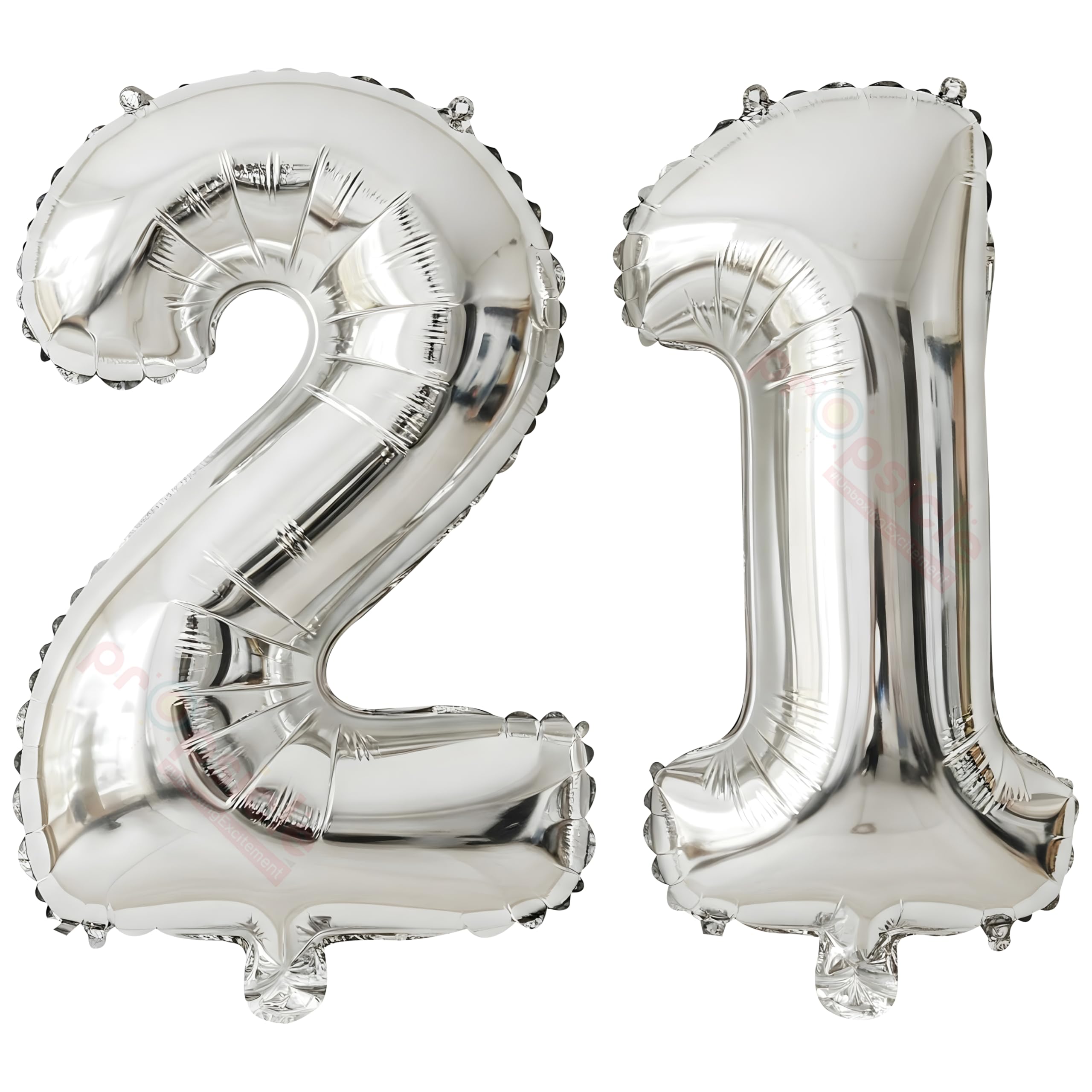 Propsicle 16 inch Birthday Foil 21 Number Helium Balloon Party Decoration Silver Pack of 2 | 21 Year No. Balloons Birthday/Anniversary | Twenty One Number-image-49