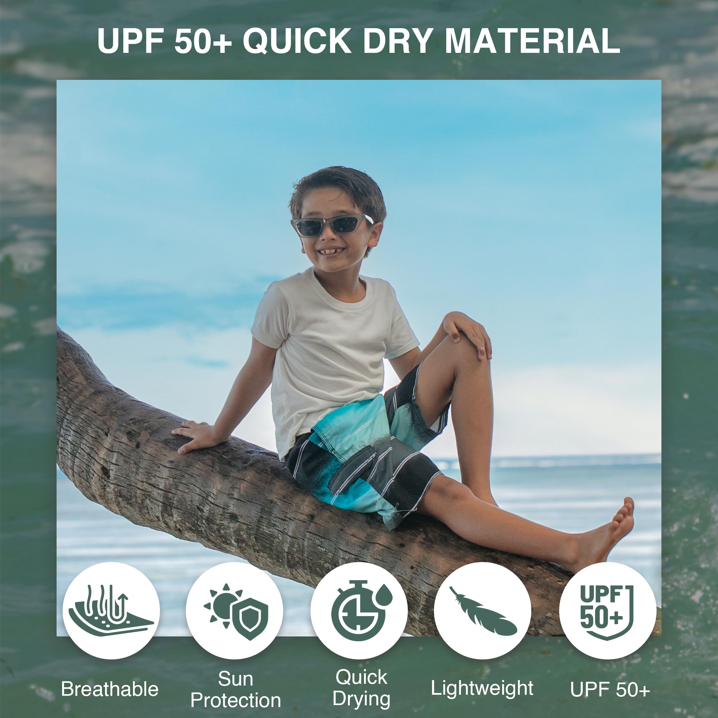 Kanu Surf Boys' Barracuda Quick Dry UPF 50+ Beach Swim Trunk