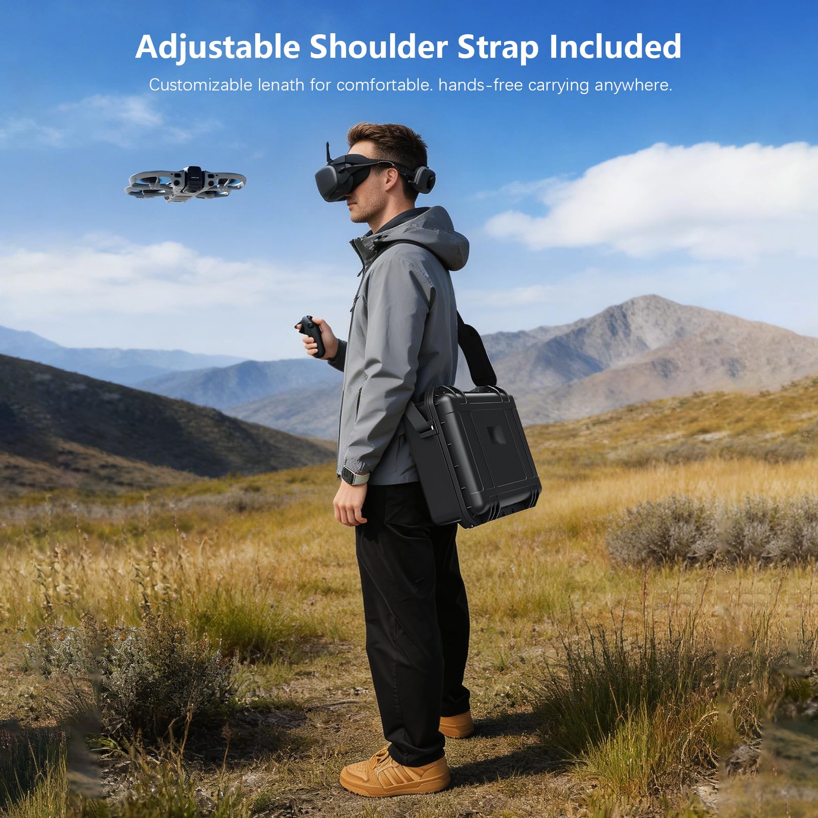FPVtosky Custodia rigida impermeabile per DJI Avata 360 Motion Fly More Combo – Adatto per occhiali N3, RC Motion 3, RC 2/FPV Remote Controller 3, hub di ricarica e 3 batterie (solo custodia)