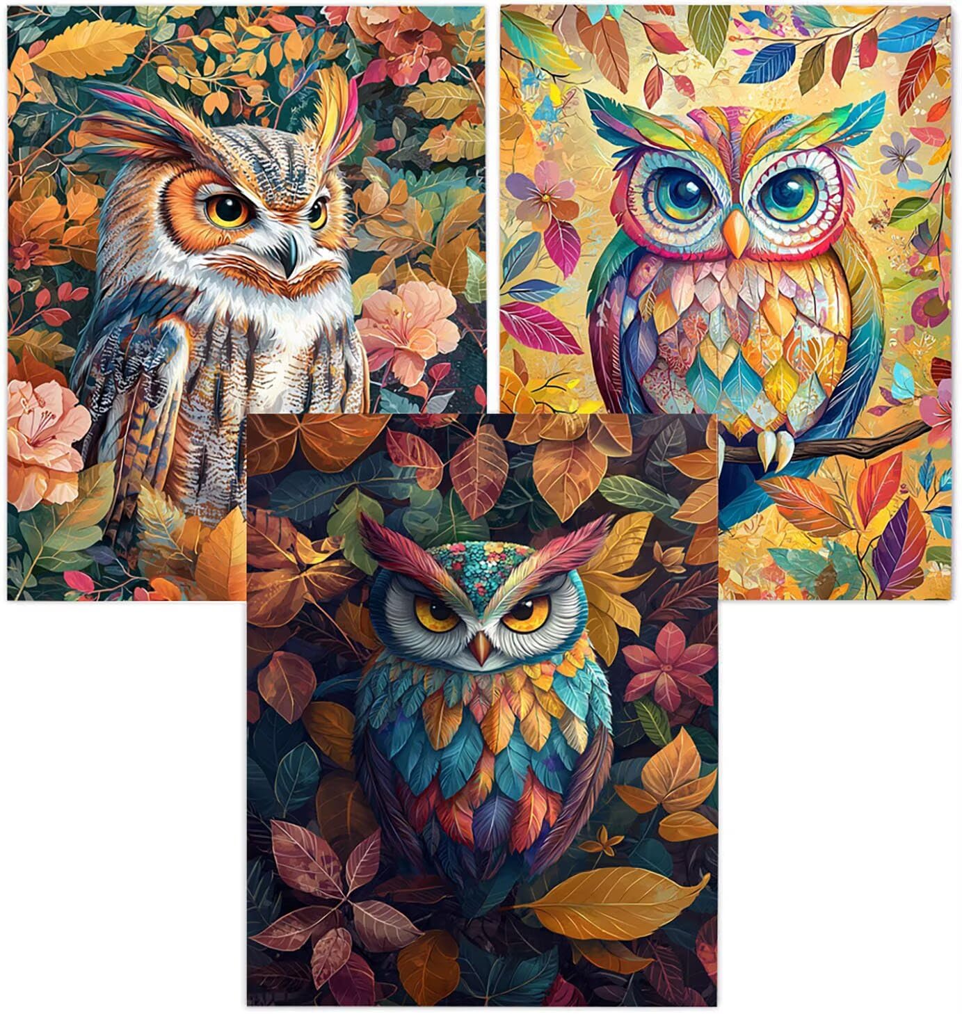 Generico Cnyaunfi 3 Pezzi Animali Pittura Diamante Fai-Da-Te, 5D Beige Diamond Painting Kit Completo per Hobby Creativi Adulti, Per La Decorazione Della Parete Di Casa 60x80cm YF-3488