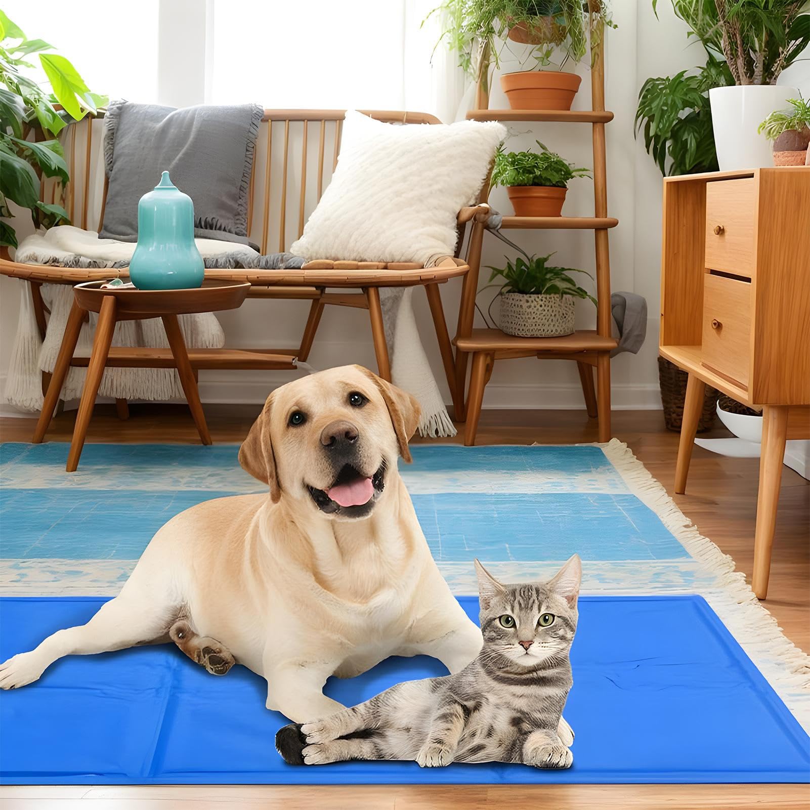 Tapis Rafraîchissant pour Chien Tapis Gel Frais pour Animaux Chiens Chats | Matelas Pliable Pour Repos Sommeil Dans Caisse Canapé Maison Voiture Sol Intérieur Extérieur Jardin Camping Chenil