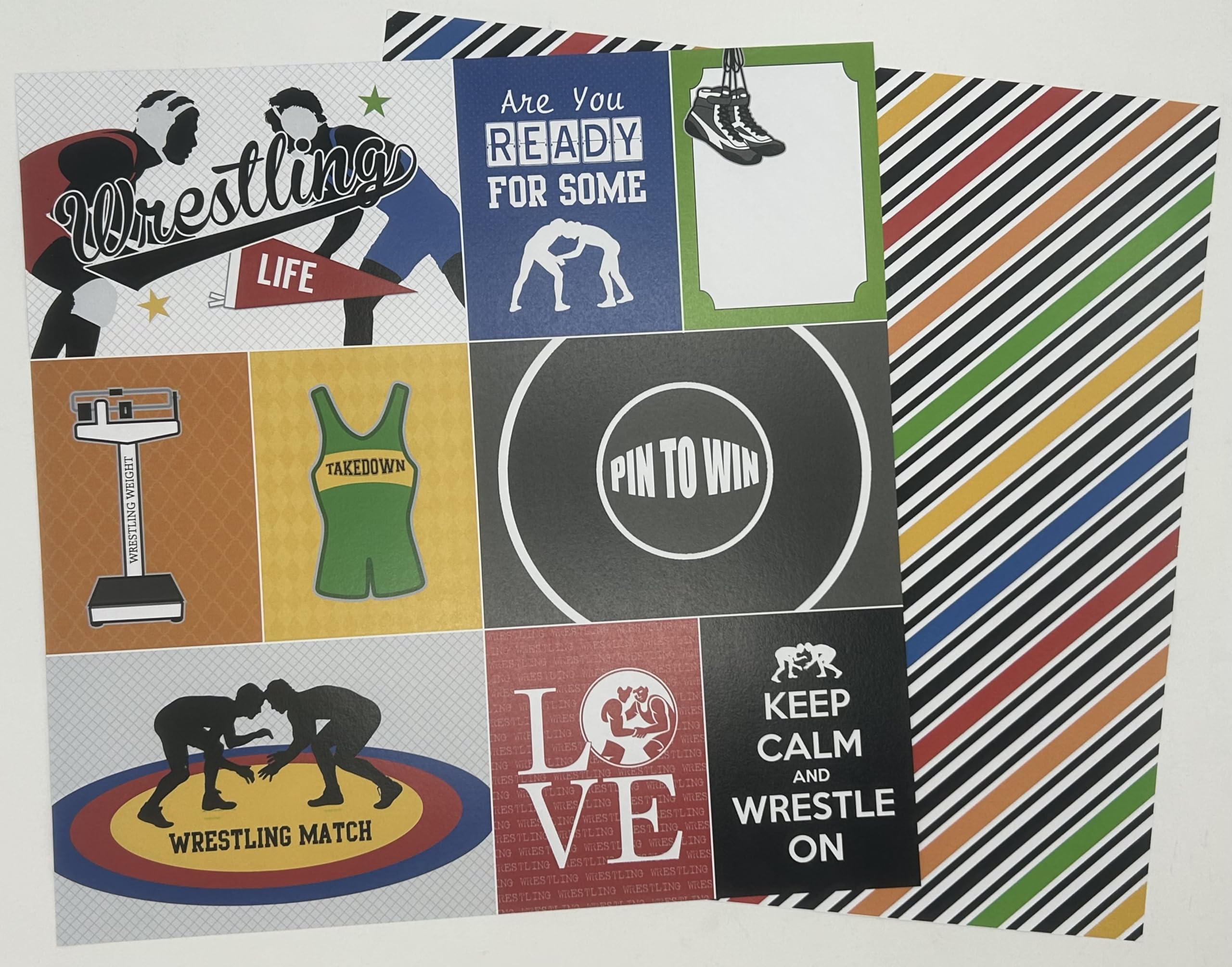Scrapbook Customs Tematyczny zestaw do scrapbookingu papieru, życie zapaśniowe