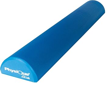 PHYSIQUE Pro Foam Roller, Back Roller for Deep Tissue Muscle Massage - Blue, Half Round, 90cm x 15cm