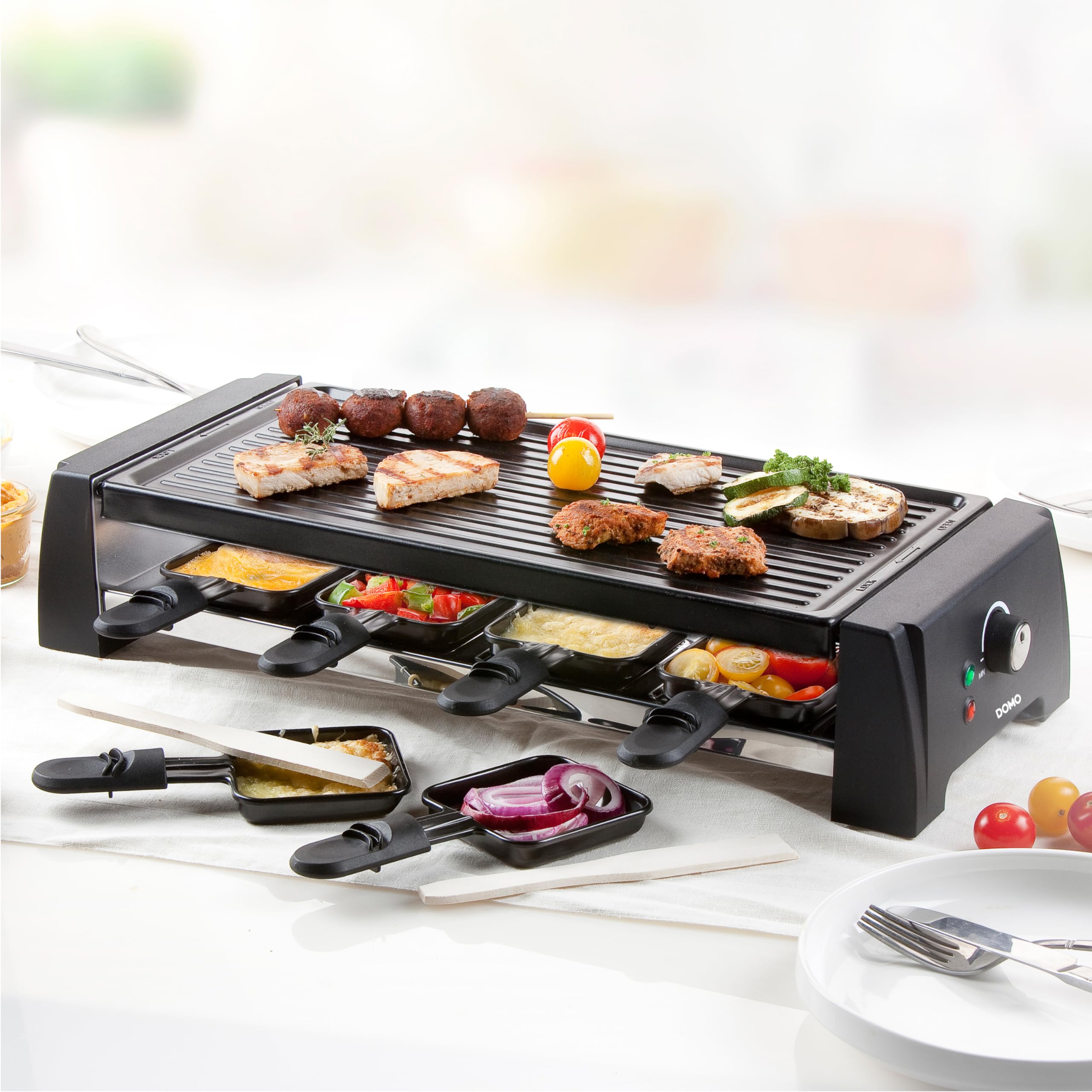 DOMO DO9189G Raclette 8p gril + pierre à cuire