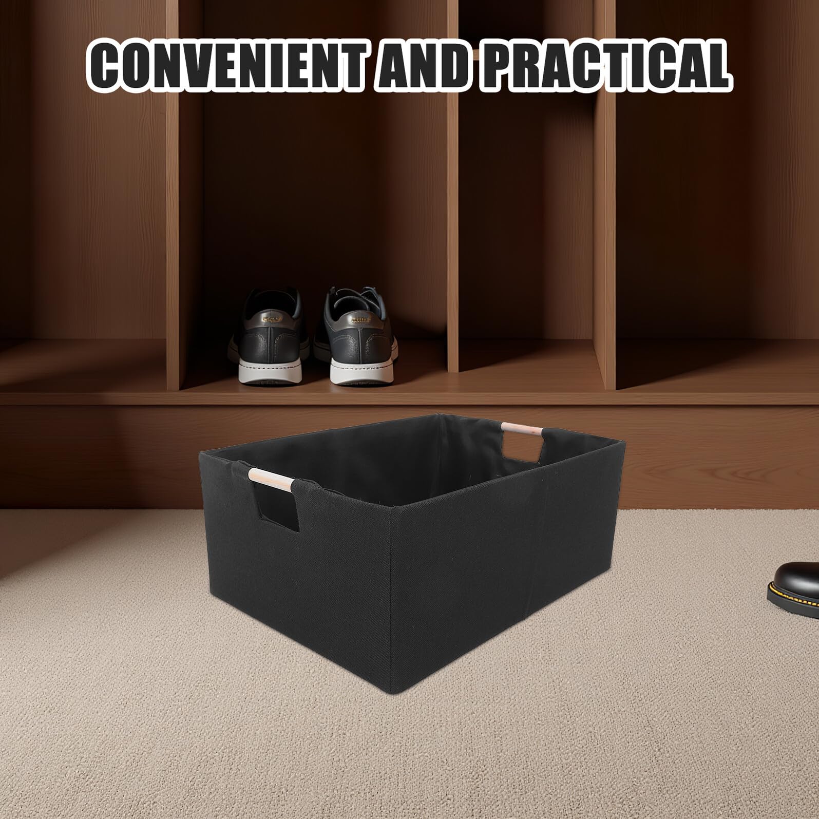 Ipetboom 2 Stück 2 Stück Faltbare Stoff Aufbewahrungskörbe mit Griff 42x31x17cm Rechteckige Aufbewahrungsboxen zur Organisation von Kleiderschrank Regal und Kinderzimmer