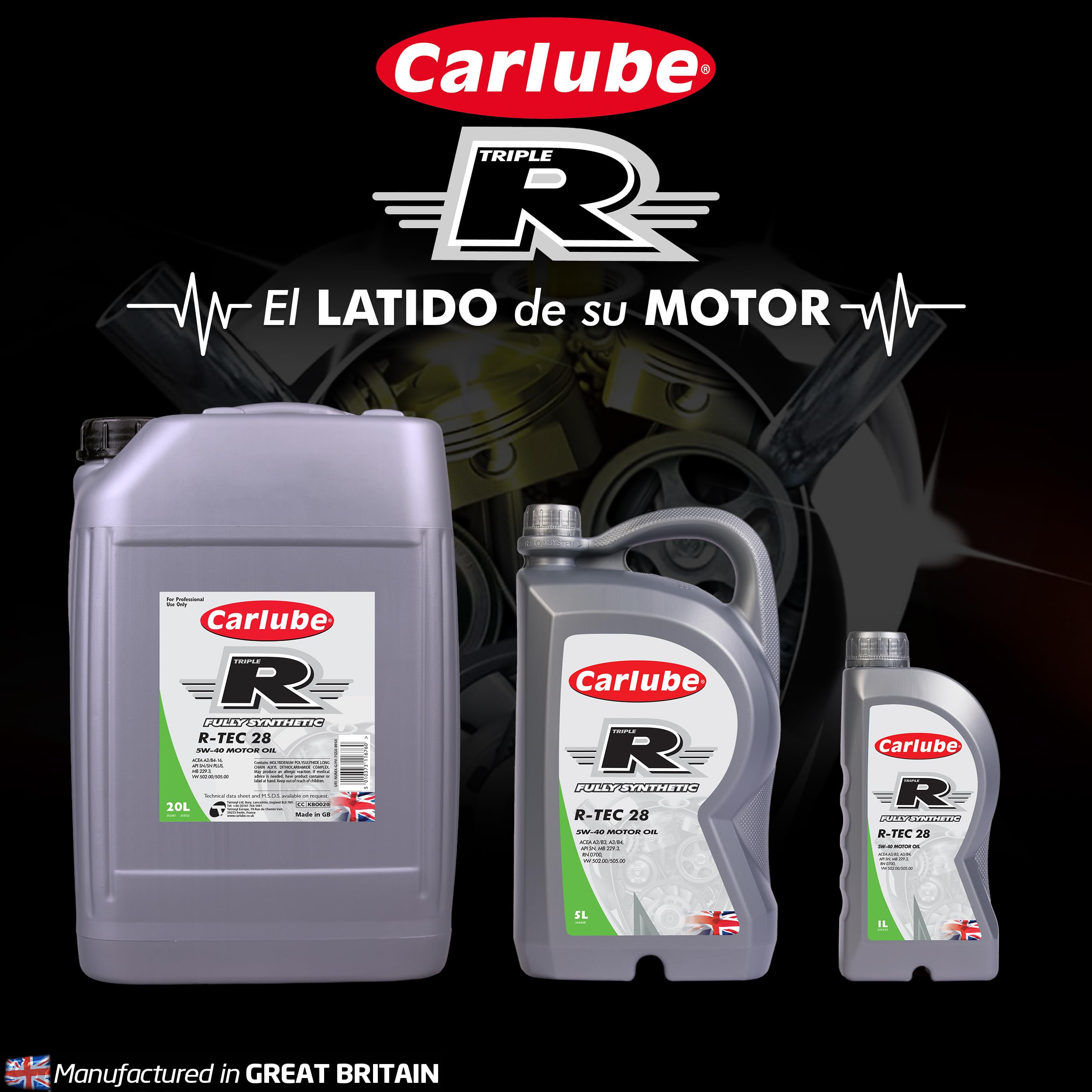 Carlube Triple R 0W-30 C3 VW Totalmente Sintético R-TEC 9 5L para Volkswagen, ACEA C3