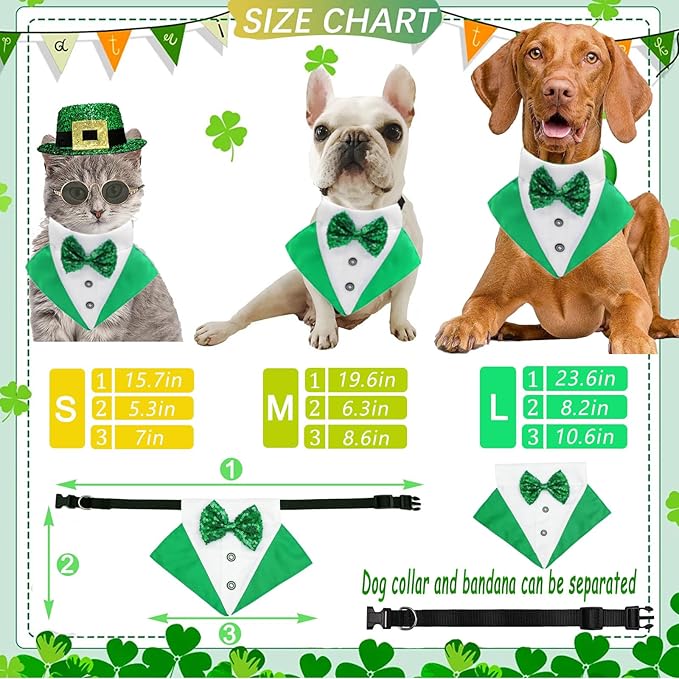Disfraz de Leprechaun para Perro St. Patrick's Day - 3 Piezas, Talla M miniatura 3