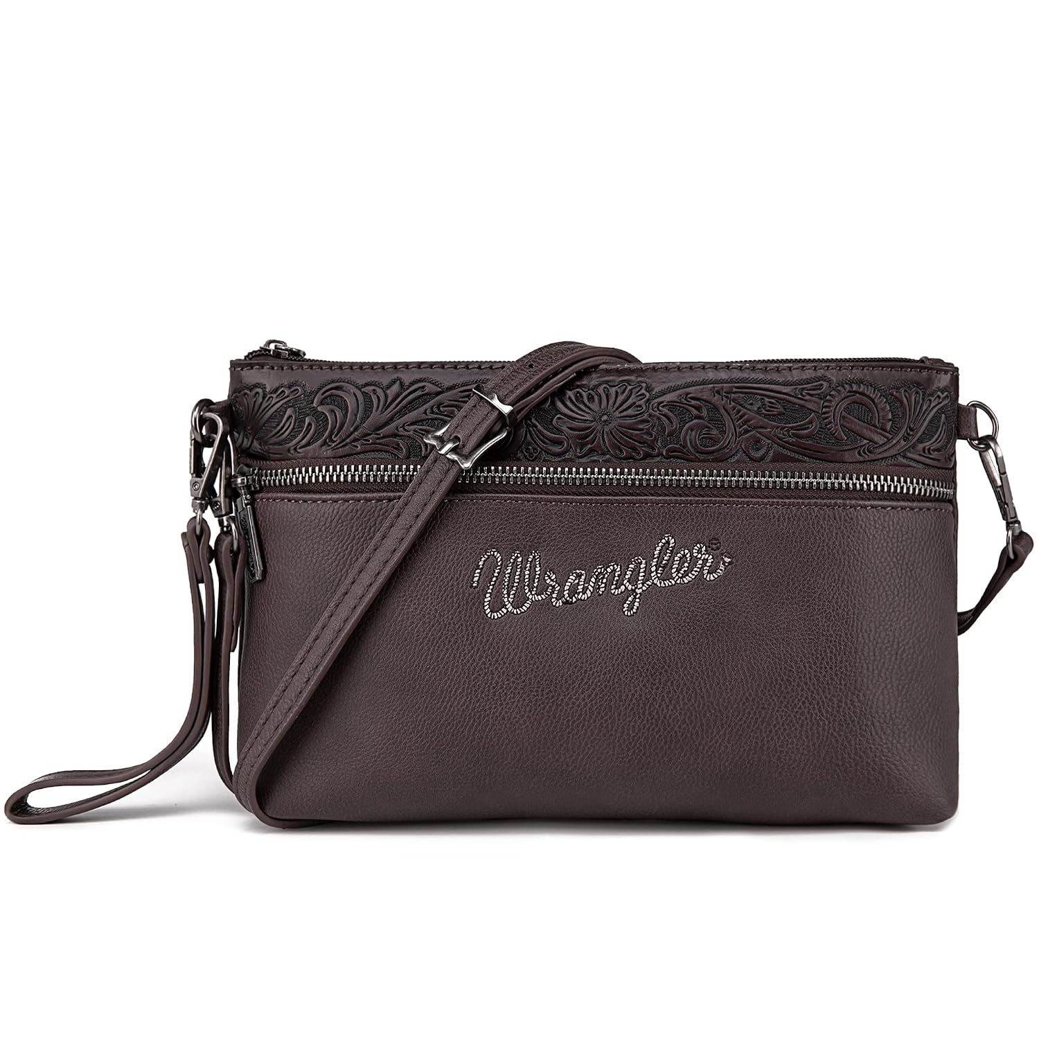 Bolsa tiracolo feminina Wrangler Western de couro bovino