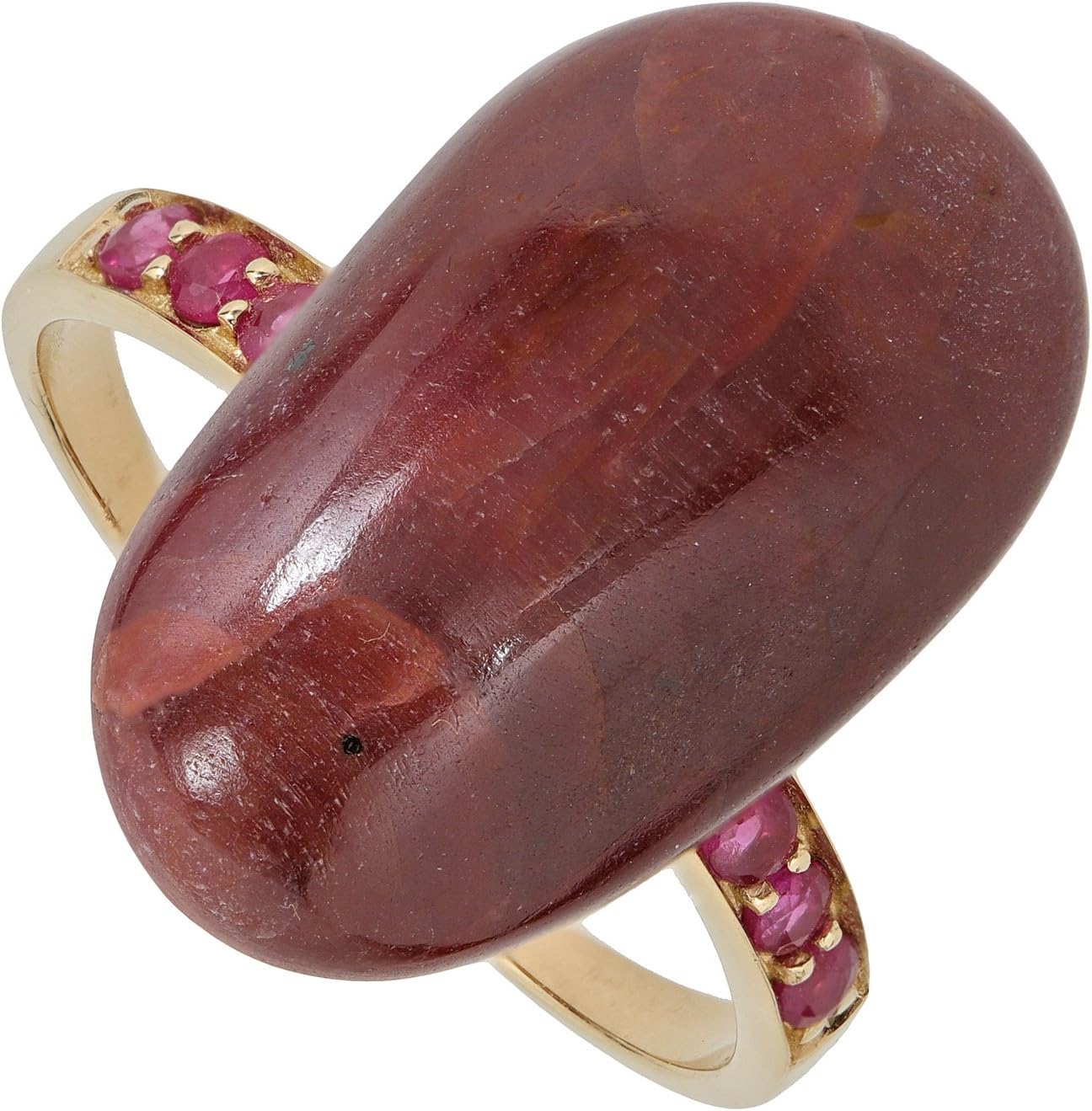 Jaipur Women's Ring Real Gold Yellow Gold 375 (9 Carat) Ruby Nugget