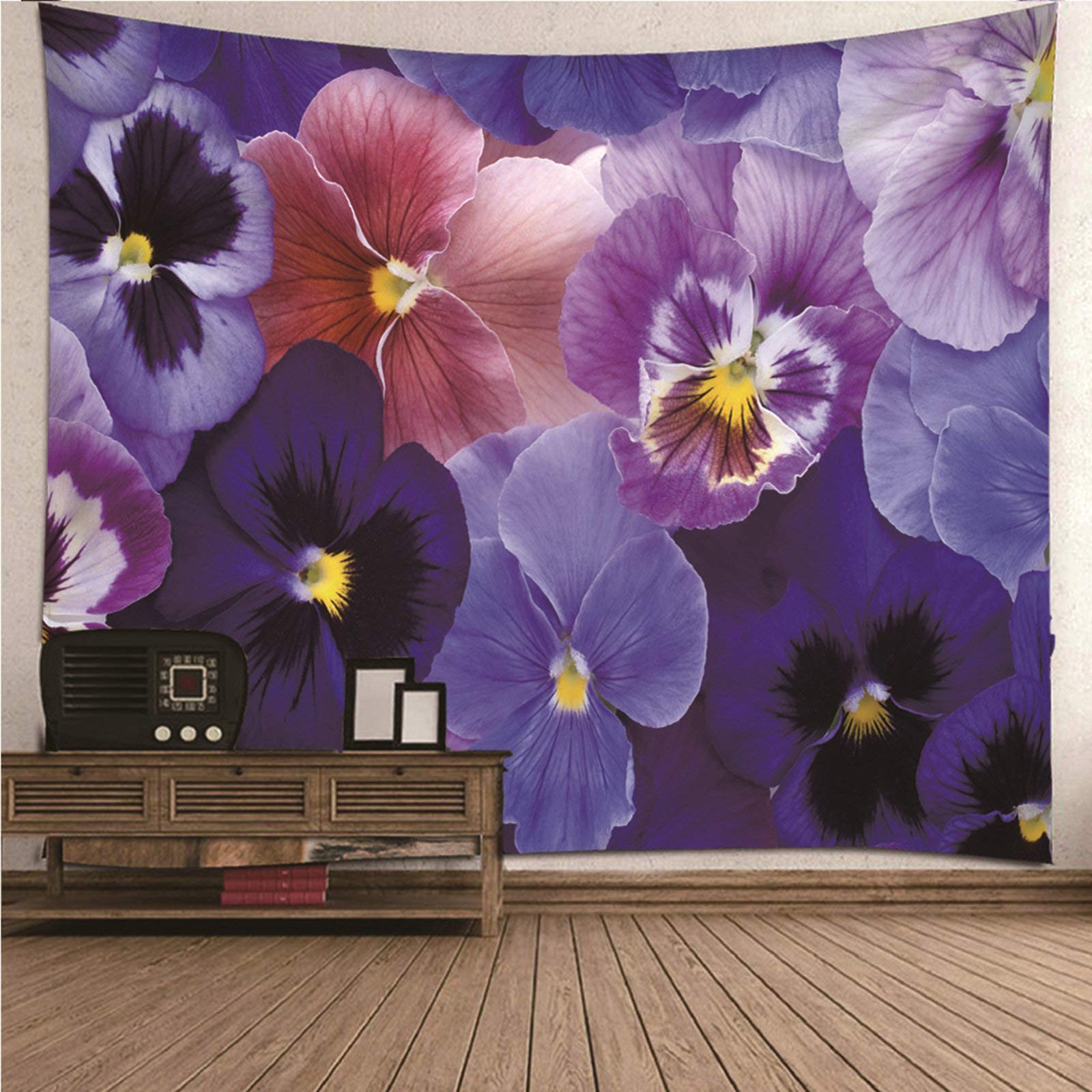 Tapiz de pared para salón lila KnSam de 150x130 cm, decoración de poliéster moderna
