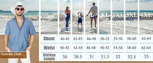 Miniatura 5 de COEVALS CLUB Men's Casual Linen Cotton Button Down Spread Collar Short Sleeve Summer Beach Shirts