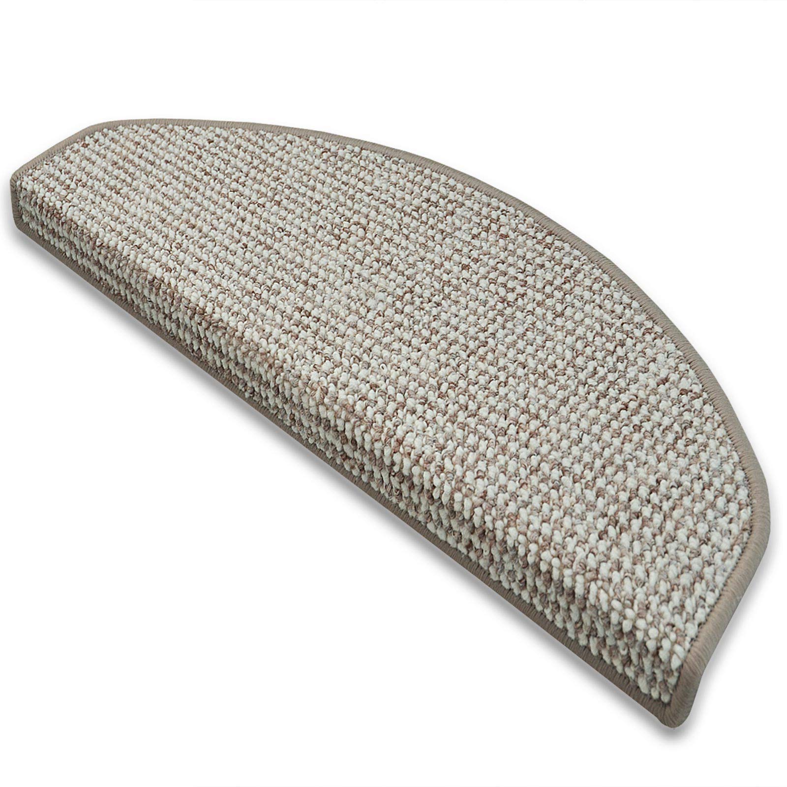 casa pura Coprigradini per Scale Interne - Antiscivolo Scale, Fonoassorbenti, Antimacchia, Vari Colori e Misure - Mezzaluna - Set da 15-23.5x65 - Grigio-Beige