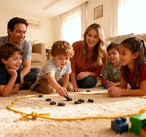 Miniatura 2 de Juego de ajedrez magnético con piezas, cuerda, juego de estrategia magnética de mesa para fiestas y viajes, juego de estrategia de rompecabezas,