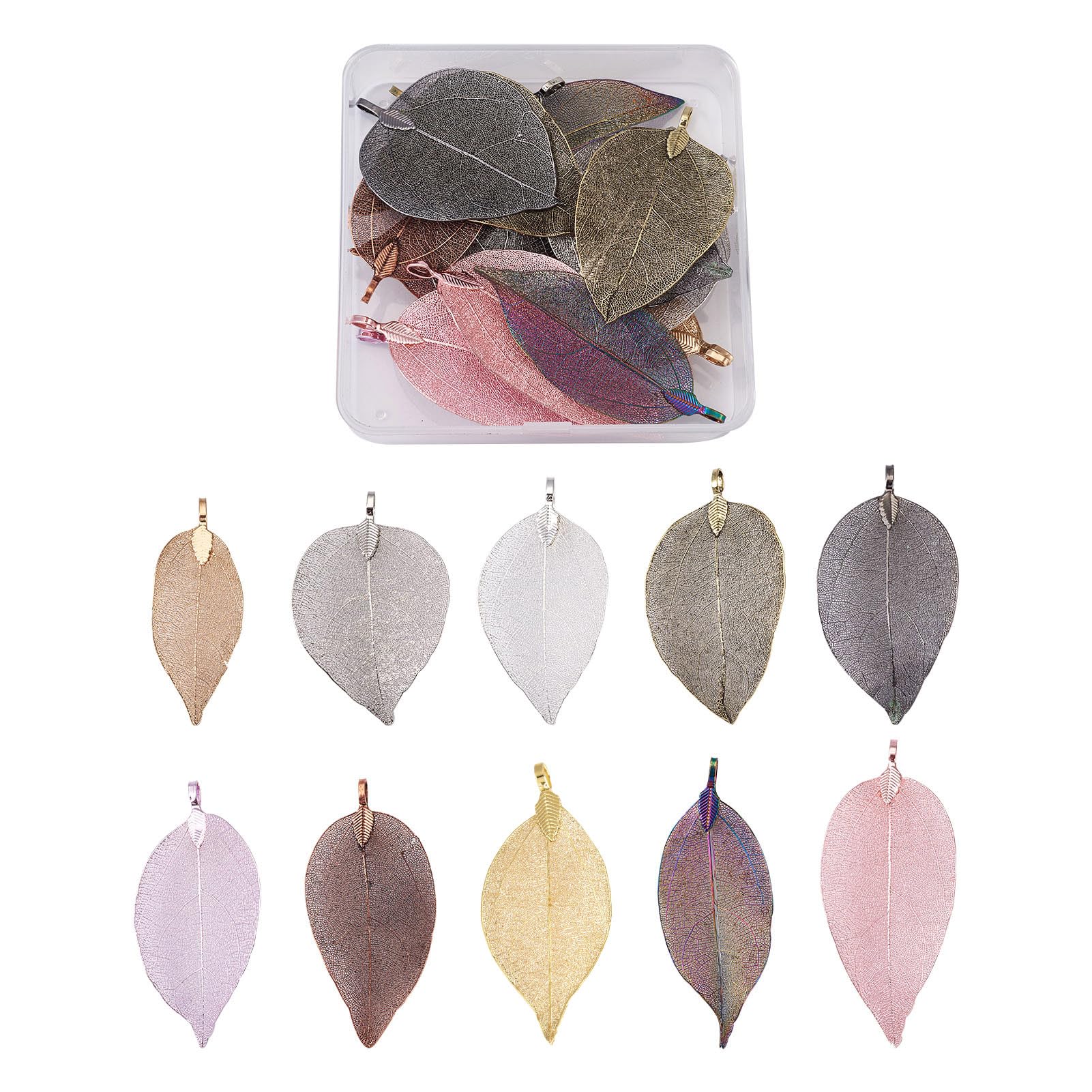 Pendentif feuille naturelle galvanisée pour créer des bijoux volumineux mais ultralégers