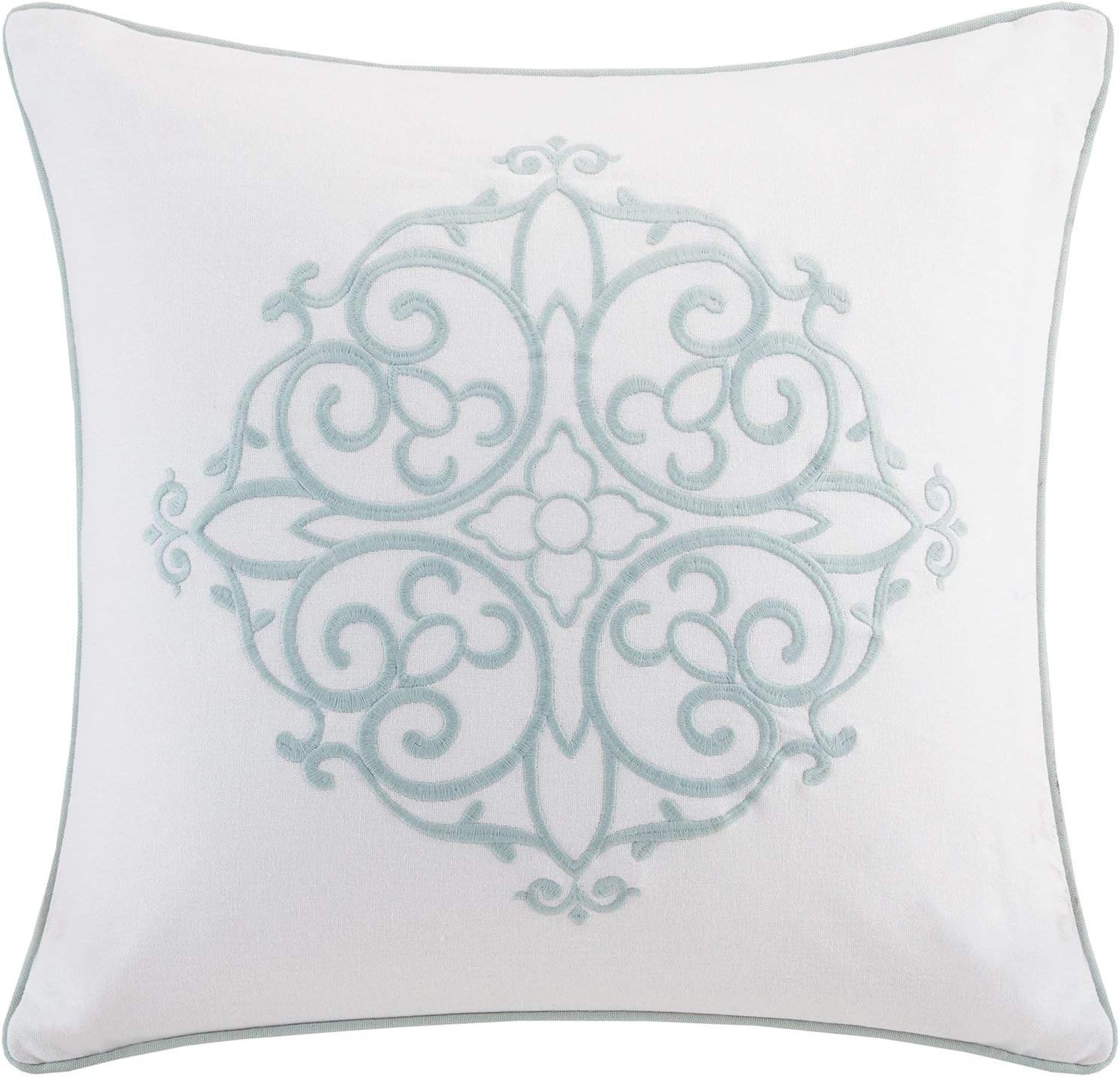 MISC White Chenille Comforter Full Queen Set Tufted Bedding Medallion Chenile Cotton Farmhouse Pretty Shabby Chic Country Charm, 4 Piece