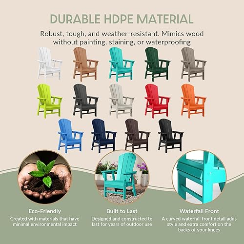 Vista 156 de WestinTrends Malibu Malibu Patio al aire libre HDPE plástico Adirondack silla comedor teca