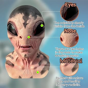 Alien Mask Latex Full Head Masks Adult Halloween Cosplay Costume Party Prop