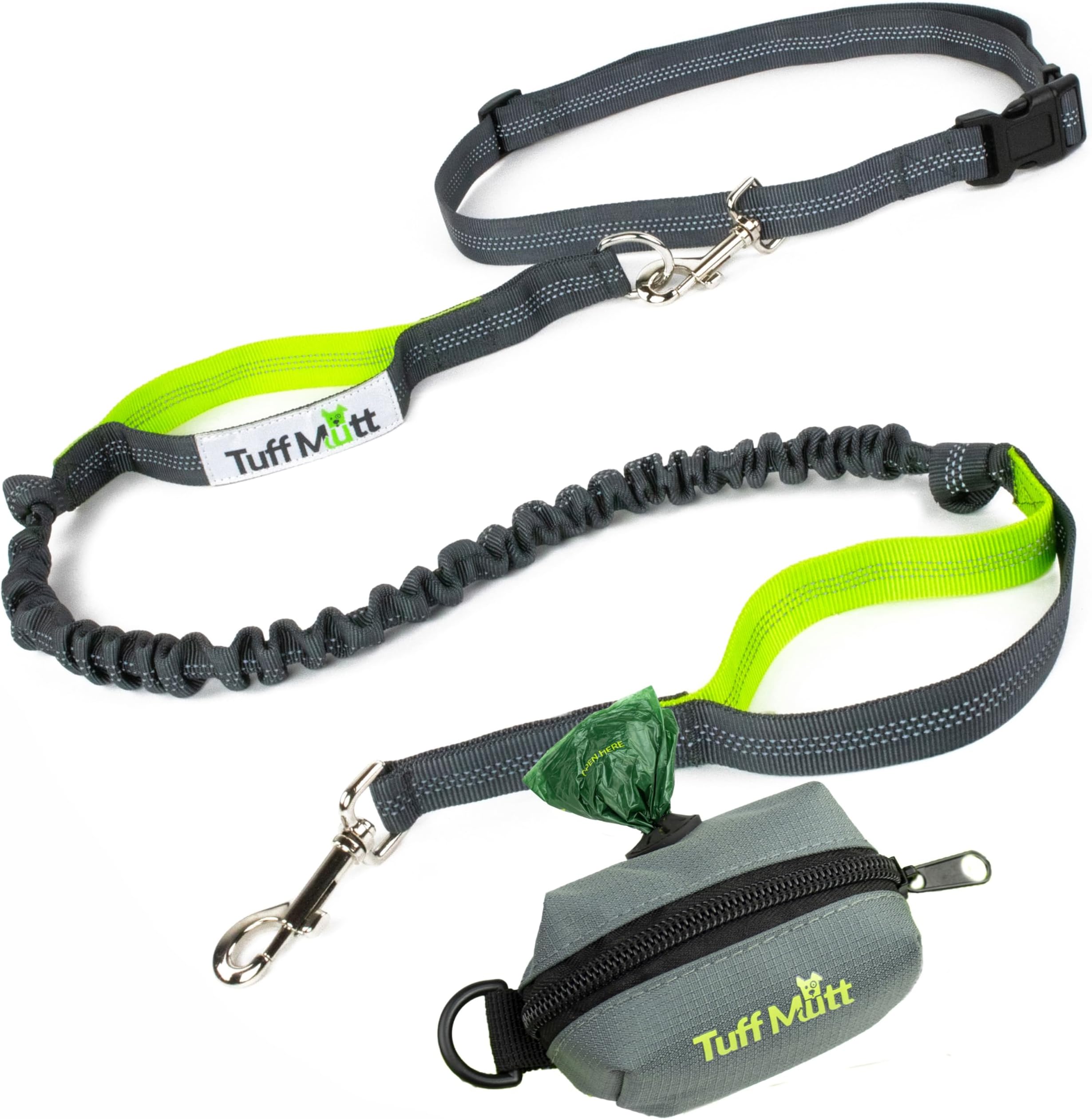 Tuff Mutt Running Dog Leash and Poop Bag Holder Pet Supplies