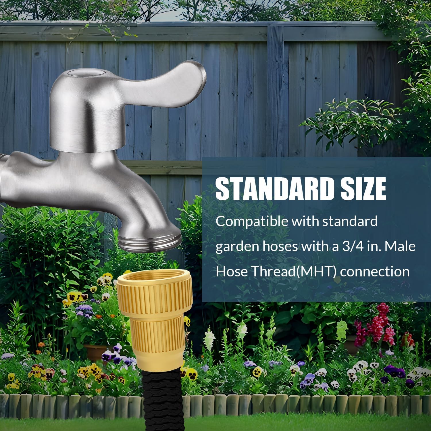 Enoch's Land Stainless Steel Garden Hose Bibb,Garden Hose Connect Bibb Spigot,1/2" Male NPT Inlet with 3/4" GHT Outlet, for Indoor and Outdoor (1/2" NPT x 3/4" GHT) (Pack of 2)