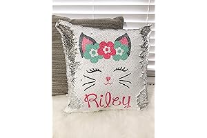 Personalized Sequin Pillow with Your Beloved Cat's Image